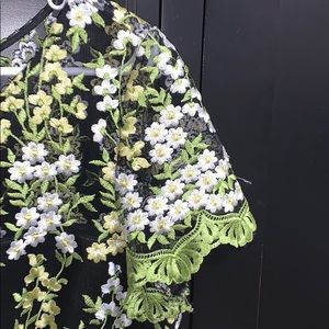 Black floral knee length dress